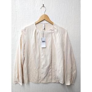 NWT MNG Mango Suit Ivory Cream Wrap Top Jacket Classic Minimalist Size XS